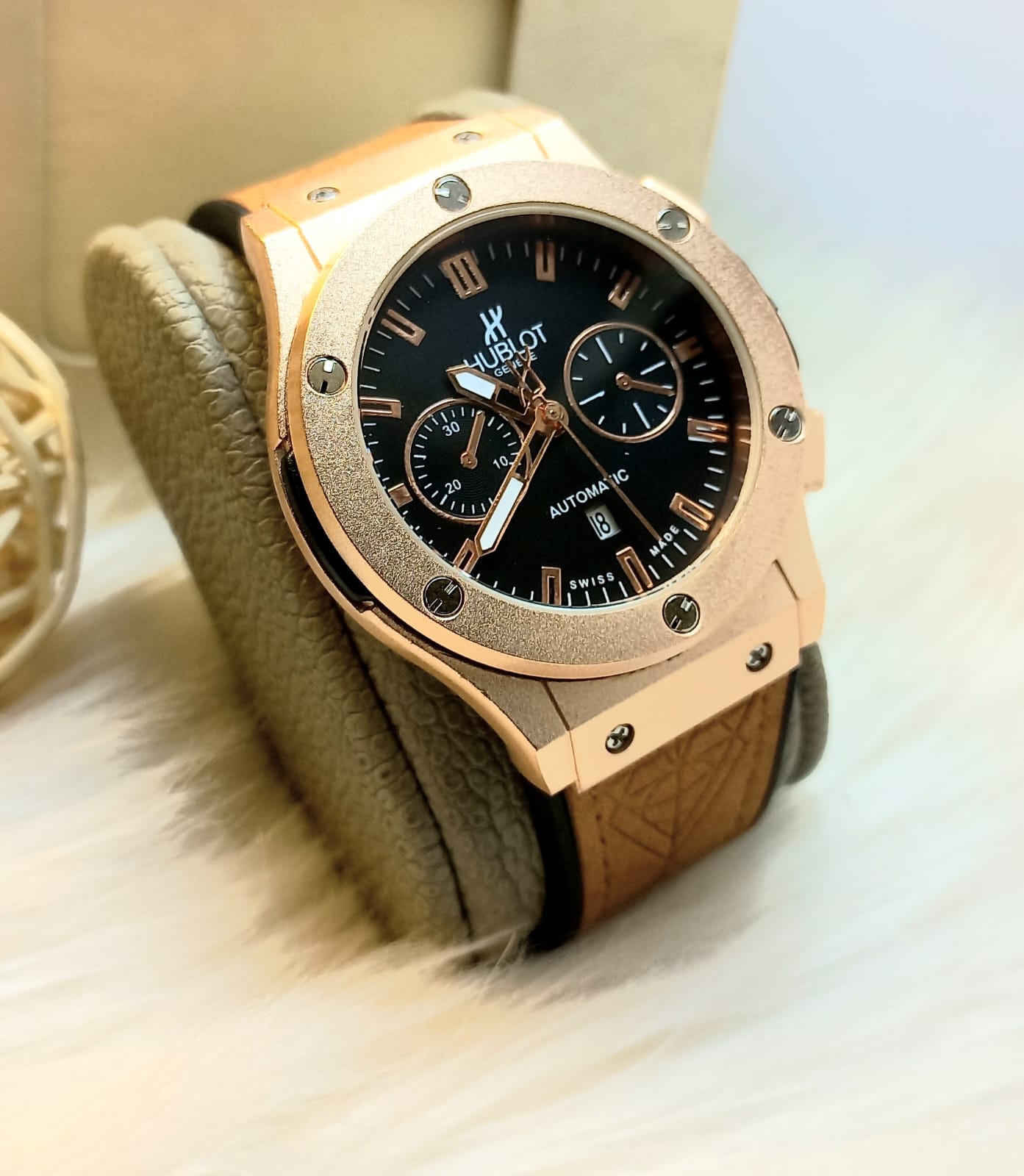 Hublot Geneve (Brown) Classic Fusion With Master lock and Leather Straps