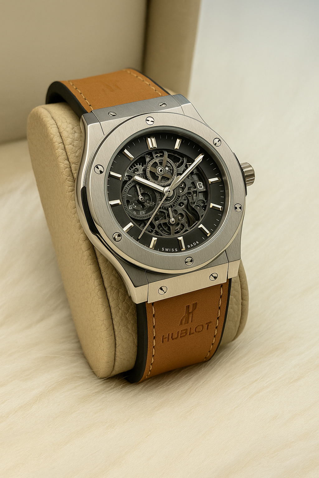 Hublot Geneve (Black) Classic Fusion With Master lock and Leather Straps