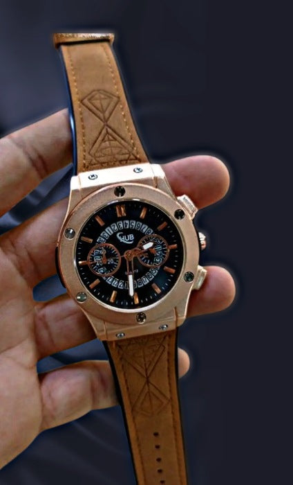 Hublot Geneve (Brown) Classic Fusion With Master lock and Leather Straps