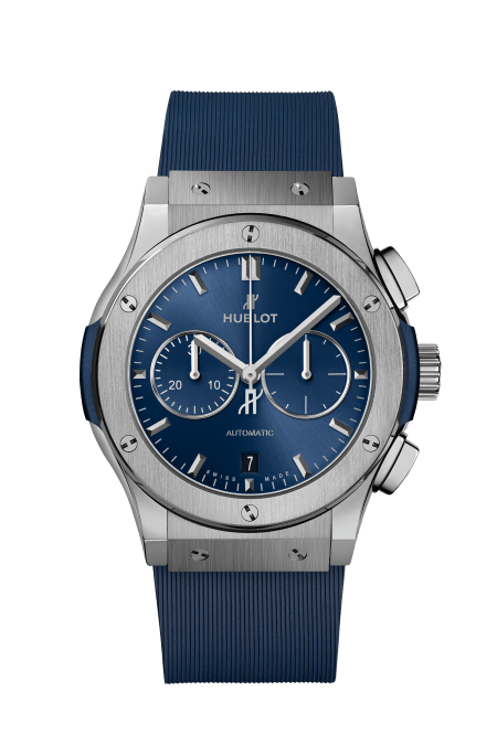 Blue Silver   Hublot Silicone Strap Watch