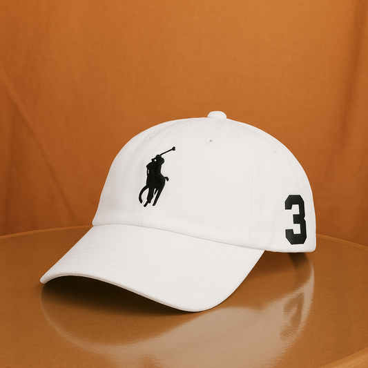 Polo Style Baseball Cap (WHITE)