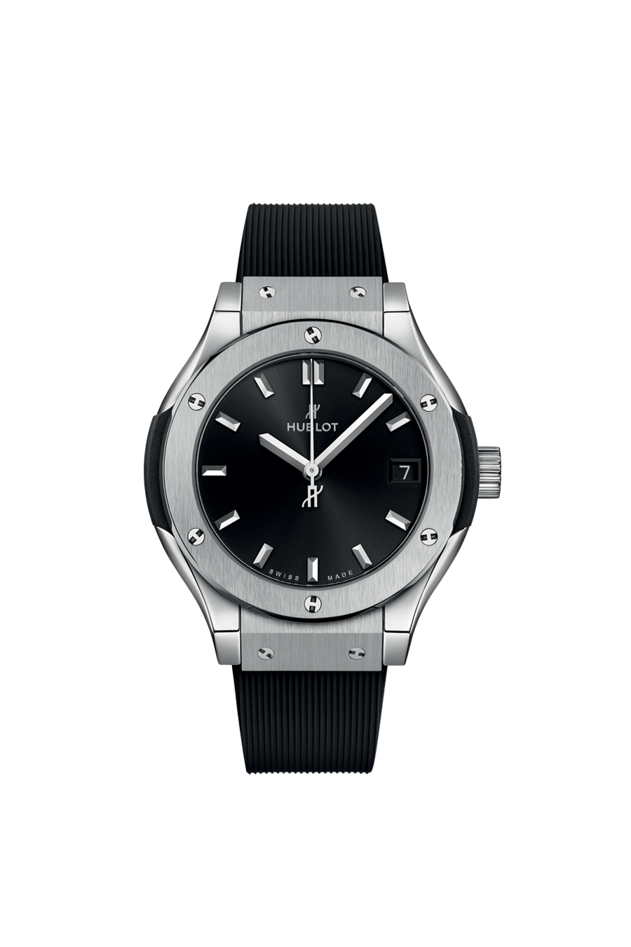 Black Silver   Hublot Silicone Strap Watch