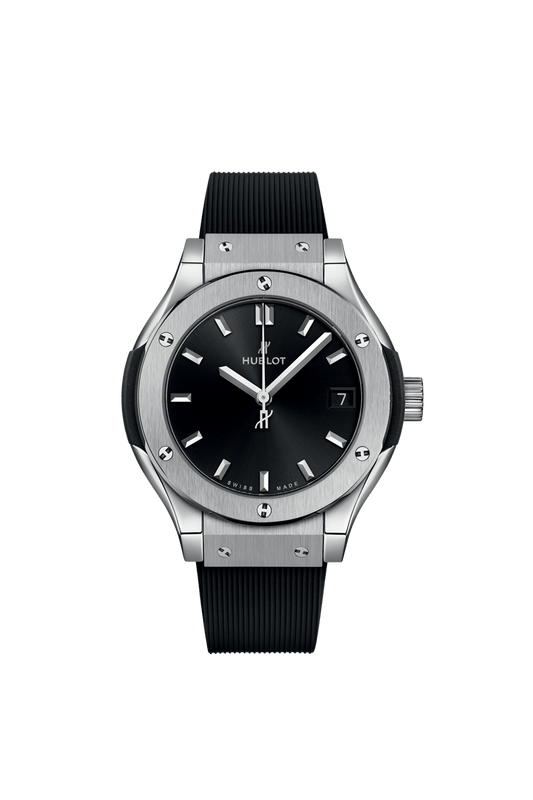 Black Silver   Hublot Silicone Strap Watch