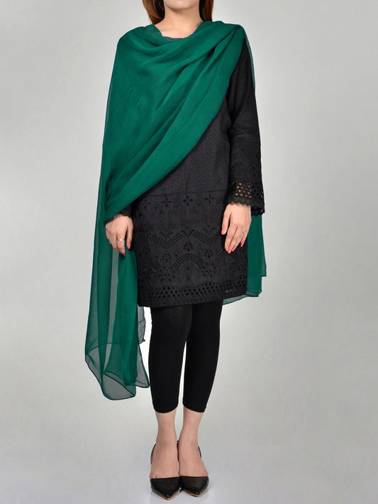 Chiffon Dupatta - Dark Green