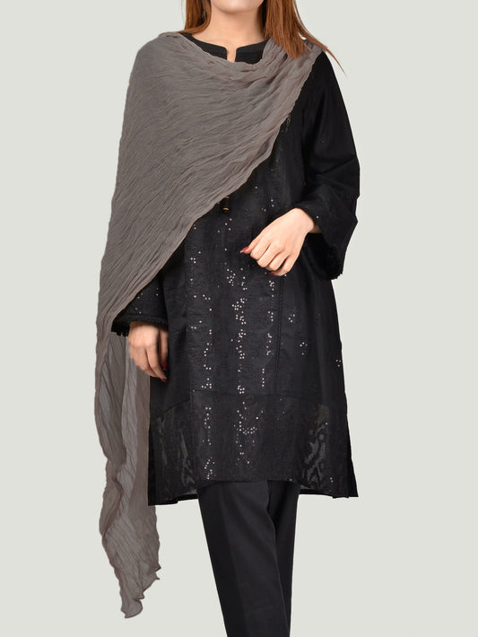 Chiffon Dupatta - Dark Grey