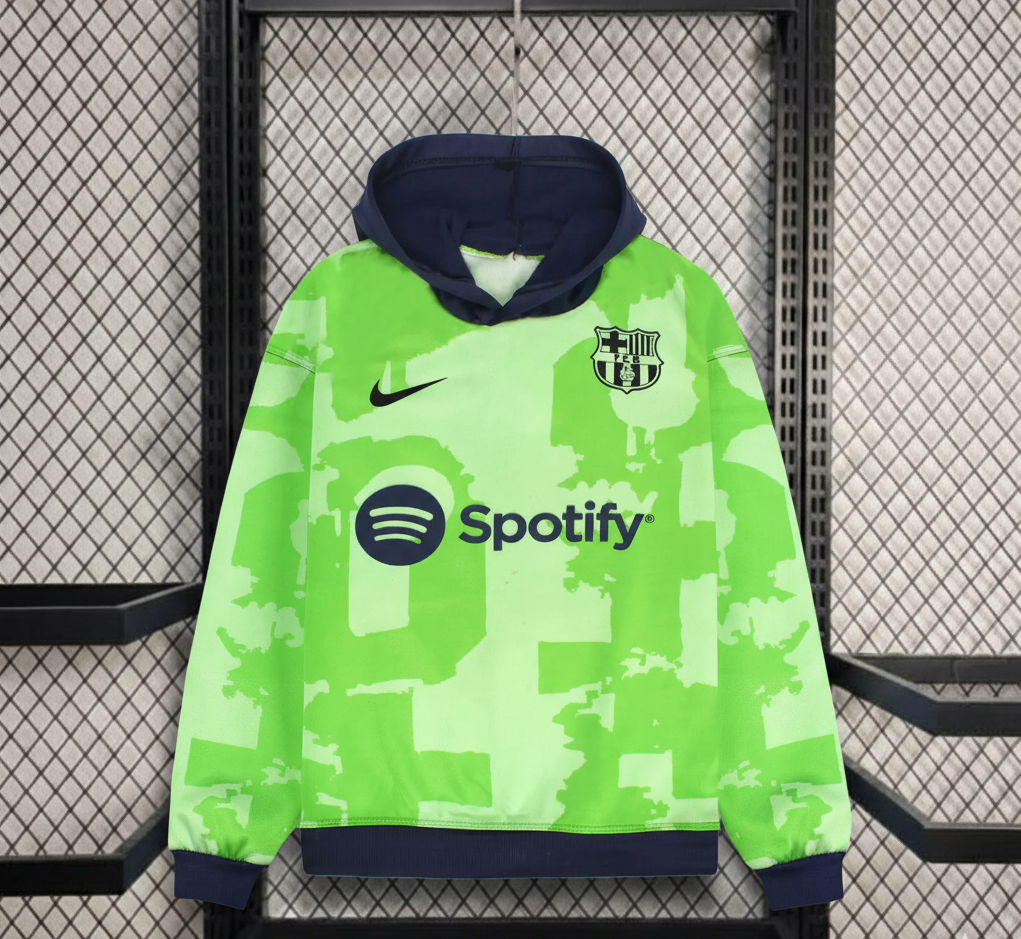 FC Barcelona-inspired fleece hoodie (your name your logo)