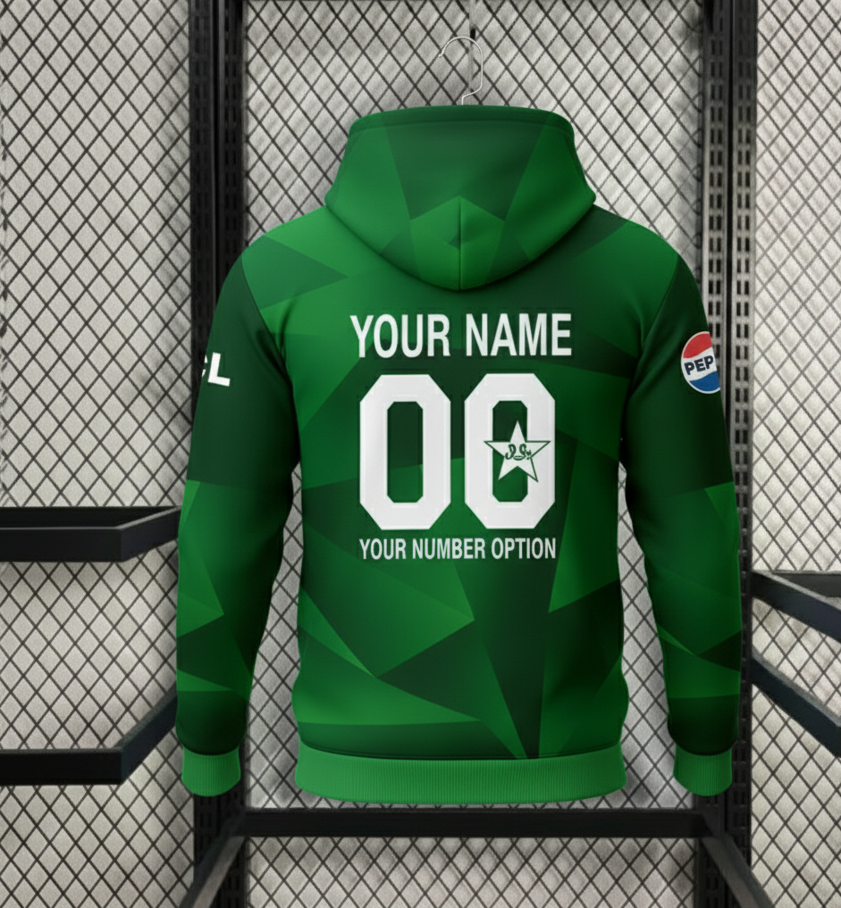 Pakistan T20-inspired Hoodie (your name your logo)