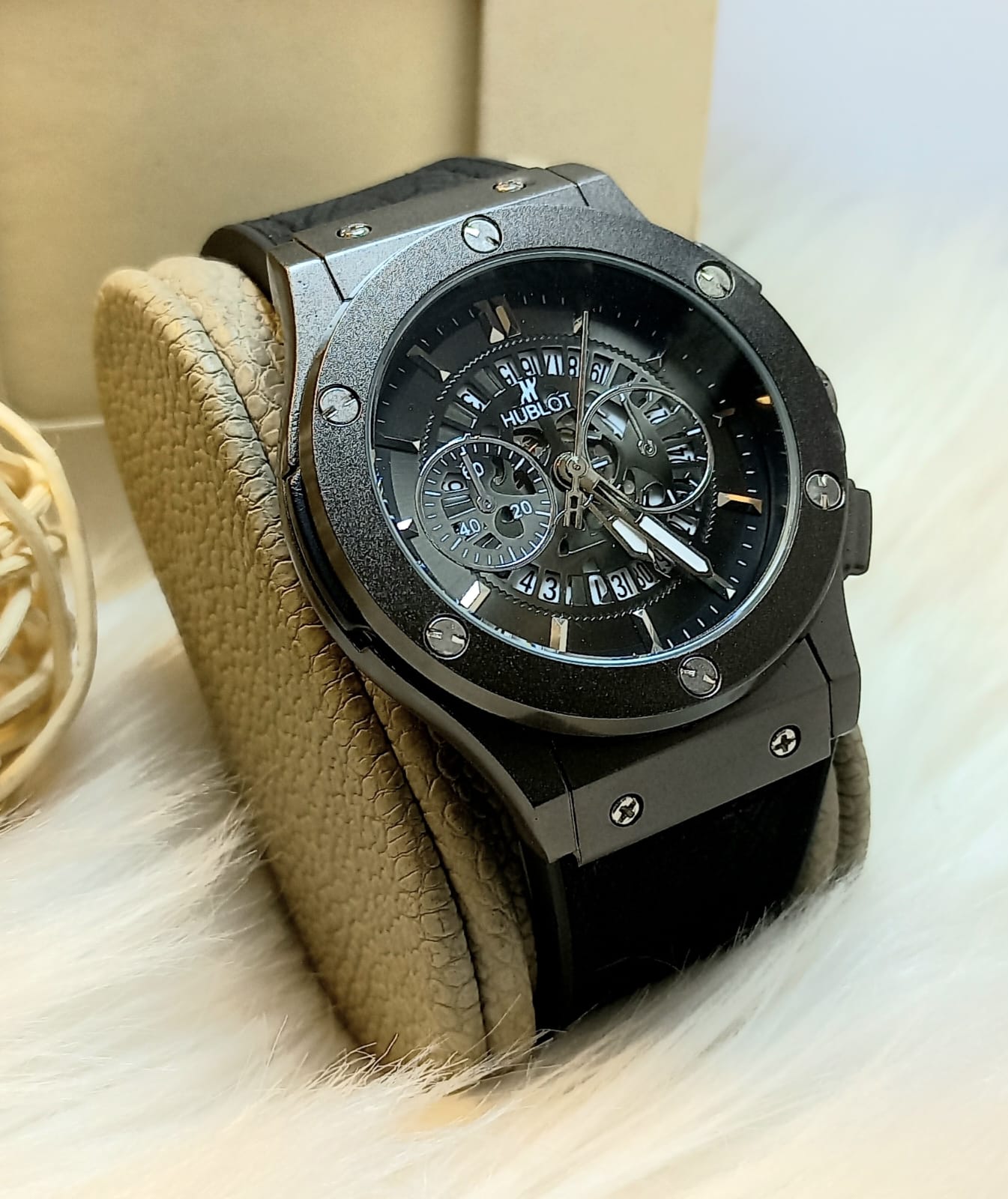 Hublot Geneve (Black) Classic Fusion With Master lock and Leather Straps