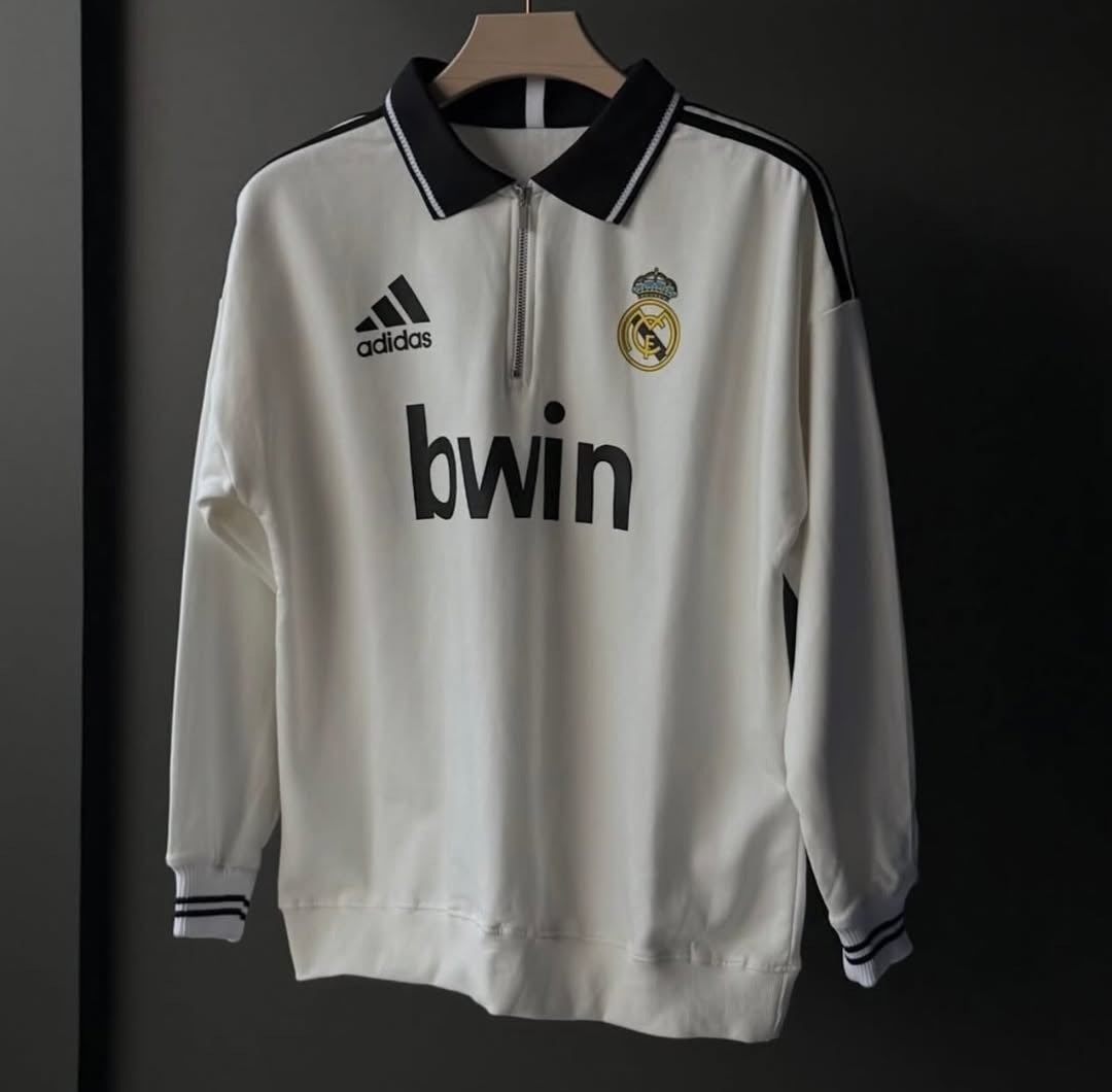Real Madrid ZIPPER SWEATSHIRT(your name your logo)