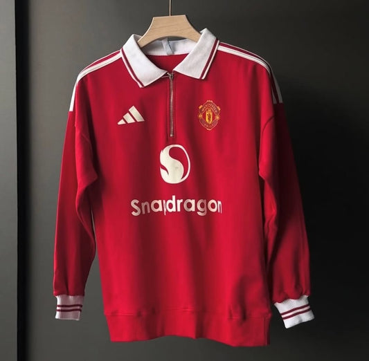 Manchester United POLO zipper SWEATSHIRT(your name your logo)