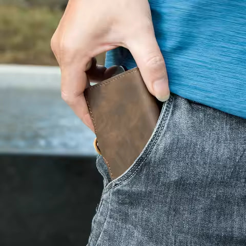 PU Leather Wallet & Pop up card holder