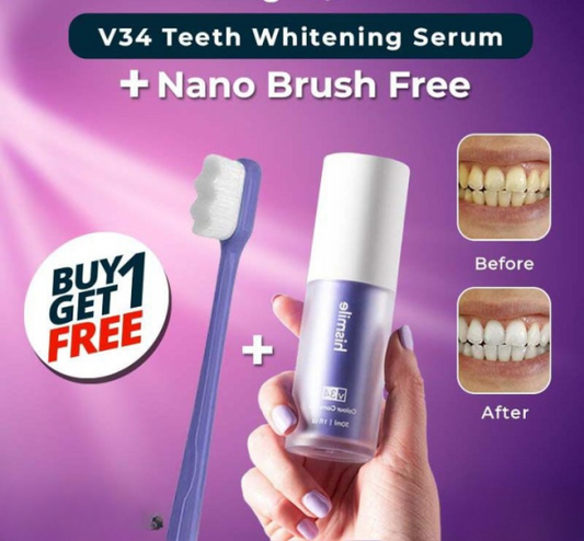 Pack Of 2 Teeth Brightening Hismiles V34 Color Corrector Serum + Micro Nano Toothbrush Dealm