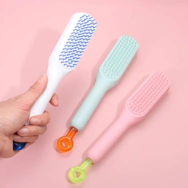 Self Cleaning Anti Static Massage Comb Retractable Cleaning Hair Comb Massage Hairbrush for Women Cleaning Hair Brush for Effortless Hair Removal and Cleaning